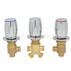 Wall Mount Bathtub Mixer Valve 3 Handle Ceramic Core <b>Hot</b> <b>Cold</b> Water Faucet Diverter Switch 20mm Inlet - Product Image 2