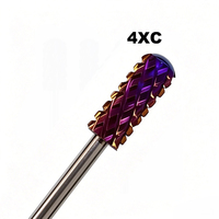 Fraise à ongles en carbure de silicium, forme baril, à surface lisse, pour ponceuses électriques, coloris violet, tailles 4XC et 5XC, pour un usage sûr des ponceuses électriques.