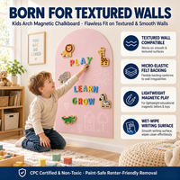 Autocollant mural magnétique personnalisé OEM Morandi Arch, tableau noir texturé souple et sûr pour marque e-commerce, faible MOQ