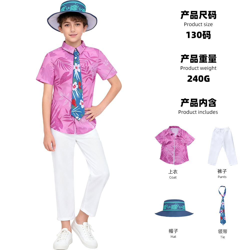 Nick the Fox (pink top, trousers, tie, hat)