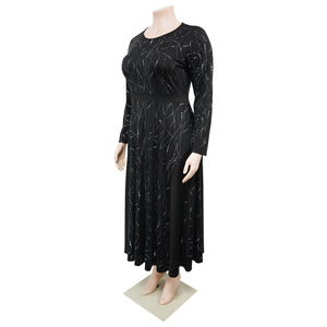 Nouvelle robe maxi imprimée grande taille pour femmes - Manches longues, col rond, robe élégante décontractée et formelle, tendance - Product Image 5