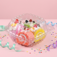 Récipient de fast-food jetable en plastique transparent en relief Blister Box Clamshell Couvercle pour Hamburger Salade Pain Emballage à emporter