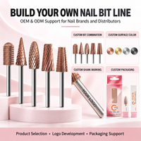 Fraise à ongles professionnelle en carbure de tungstène or rose certifiée ISO/CE, fraises rotatives en carbure à coupe croisée pour le limage des ongles
