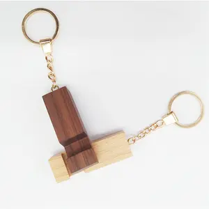 Một món quà cho một người bạn handmade Keychain gỗ Keychain vòng móc chìa khóa