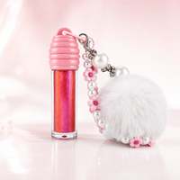 Gloss à lèvres Kawaii OEM/ODM avec pendentif en fourrure, finition nacrée, personnalisation par sérigraphie, marque privée