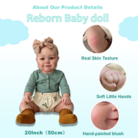 Poupées Kindrue Big Boy Original Chubby Fat Baby, en PVC, corps en coton, nouveau-né, poupées reborn en vinyle.