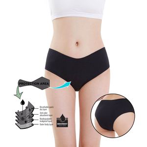 Shanhao OEM biodégradable bambou Culottes Menstruelles taille basse étanche tricoté coupe haute lavable pour les femmes menstruelles - Product Image 1