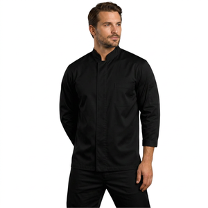 Uniforme pour le personnel hôtelier, veste de chef 100% coton, manches longues, unisexe, vêtements de cuisine pour restaurant, fabricant OEM - Product Image 1