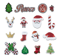 Patchs en chenille à repasser pour sapin de Noël et flocon de neige, patchs ours grizzly pour pulls, chapeaux, sacs cadeaux de Noël