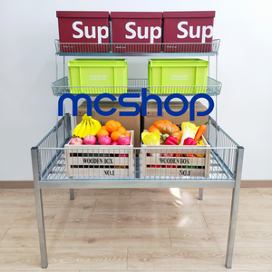 MC Supermarché Promotion Table Fil Affichage Bonne affaire Rayonnage Grille en acier Cages - Product Image 2