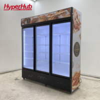 Réfrigérateur vertical de présentation de boissons à porte vitrée, refroidissement direct à température unique, commercial