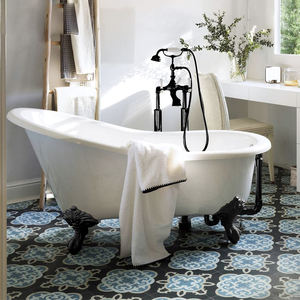 <span class=keywords><strong>Baignoire</strong></span> de trempage classique avec pied à griffes en acier inoxydable et hydromassage japonais intégré - Product Image 5