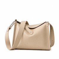 Sac à main en cuir de veau véritable, avec rabat souple, sangle réglable, grande capacité, sac messager pour femme