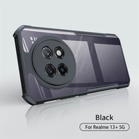 Qualité fiable 360 degrés cadre noir de protection dur quatre coins anti-chute étui de téléphone transparent pour étui Realme 13 +
