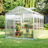 Serres en polycarbonate de 10x12 pieds maison de jardin de plain-pied serre à cadre en aluminium maison chaude