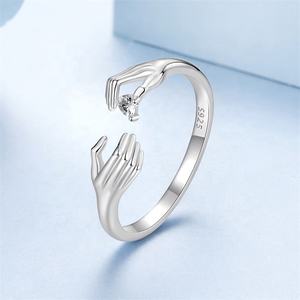 Desain terbaru cincin tangan Bling perak murni murni batu berlapis emas cantik cincin pernikahan janji 925 dapat disesuaikan untuk anak perempuan - Product Image 4