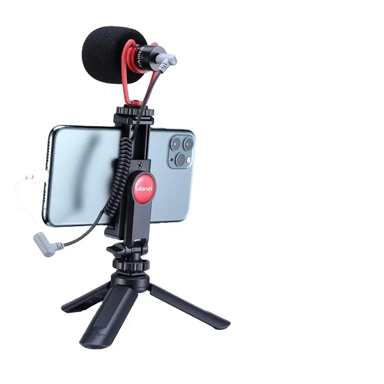 Ulanzi Combo 1 Smartphone Video Kit untuk Vlog, Sairen Mikrofon VM-Q1 + Mini Tripod MT-05 + Telepon Tripod Mount ST-06