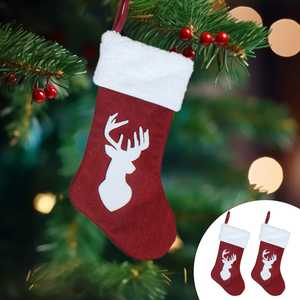 Bas <span class=keywords><strong>de</strong></span> Noël Chaussettes Cadeaux Bonbons Sac Elk Arbre <span class=keywords><strong>De</strong></span> Noël <span class=keywords><strong>Cerf</strong></span> Impression Poche Ornement Suspendu Nouvel An Décorations <span class=keywords><strong>De</strong></span> Noël - Product Image 4