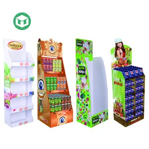 3 katlı merdiven tasarım POP CMYK baskı şeker vitrin rafları karton satış noktası çöp kutuları ekran standı perakende