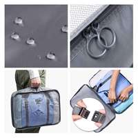 Organiseurs de voyage portables et légers en polyester transparent, 7 pièces extensibles, avec logo personnalisé, pour bagages
