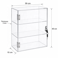 Vitrine Moderne Multifonctionnelle en Acrylique Transparent avec Serrure, Boîte de Présentation à 3 Niveaux, Coffre de Rangement Sécurisé pour Jouets de Collection