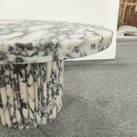 Tables basses en marbre Calacatta Viola italien de luxe, à base basse/plinthes, style moderne, ensemble pour le salon, meubles pour la maison