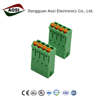 Bloque de Terminales de Resorte sin Tornillos AOSI 15EDGKN, Paso de 3.5/3.81, Tipo Enchufable, Aleación de Cobre, 300V 8A, Conector para PCB