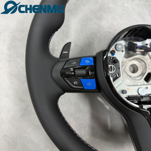 Approvisionnement d'usine pour <span class=keywords><strong>BMW</strong></span> F10 F30 F31 F32 F20 E92 E60 X6 E71 X5 E70 M3 M4 M5 <span class=keywords><strong>M6</strong></span> Volant Sport En Cuir Bleu M Bouton Intérieur - Product Image 4