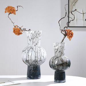 Jarrón de campana con diseño de tinta creativa de líneas modernas, oficina de ventas, Hotel, restaurante, mesa de centro, jarrón de cristal creativo para el hogar - Product Image 4