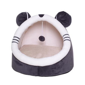Wholesale Modern Warm Soft Short <b>Plush</b> Round <b>Cat</b> Bed Cave Solid Classic Fashion Cute Design Carton - Product Image 1