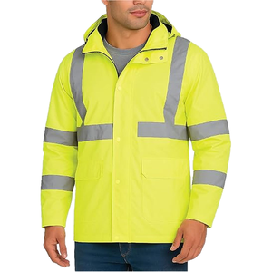 <b>Work</b> Jacket Winter Security Waterproof Breathable Traffic Bottom High Visibility Reflective Safety Unisex Made Dress Polyester - Product Image 2