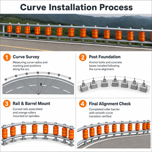 Sistema de Barrera Rodante de Seguridad para Medianas de Carreteras con Anillo Amortiguador de EVA para Reducir la Gravedad de Accidentes, Proveedor Global - Product Image 3