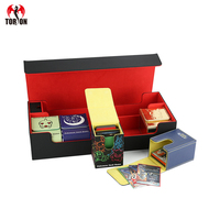 Boîte à cartes Torson Custom 2 en 1 grande capacité en cuir PU pour plus de 600 boîtes de cartes pour TCG CCG Yugioh, rangement de cartes de collection