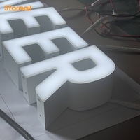 Panneau acrylique, boîtier en acier inoxydable, étanche IP67, enseigne lumineuse à lettres en relief LED, conception gratuite, gravure CNC pour bâtiment commercial