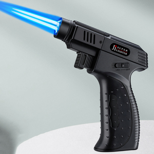 Venta caliente modelo de pistola encendedor de antorcha recargable de <span class=keywords><strong>gas</strong></span> de llama de doble chorro de mano para cocinar barbacoa - Product Image 1