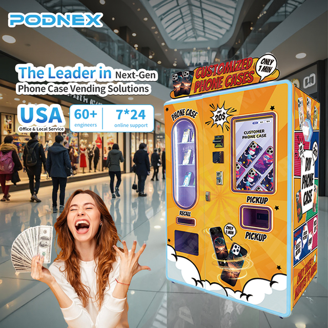 PodNEX Intelligent Phone Case Vending Machine With Phone Cover Printing Machine and Phone Case Printer for University Campus