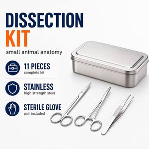 Kit de dissection pour souris, instruments de dissection pour animaux, outils de dissection pour petits animaux, kit chirurgical - Product Image 1