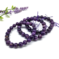Prix usine vente bracelet charoite violet 8mm 10mm bracelet charoite en pierres précieuses polies pour cadeau