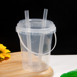 PP Chất Liệu 1000Ml Trong Suốt Trà Sữa Cup Với Xử Lý Takeout Nước Trái Cây Trà Sữa Salad Xô Hai Rơm Lỗ Nắp - Product Image 2