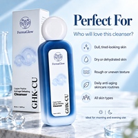 Gel Nettoyant Visage Hydratant Doux et Apaisant à Base de Peptides de Cuivre Bleu Fermentés et d'Acides Aminés pour Peaux Sensibles et Soutien de la Barrière Cutanée