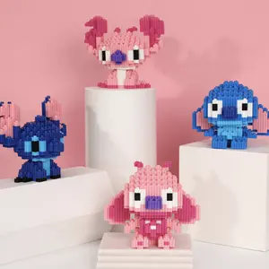 Children's Gift HOT 2022 Cartoon Stitch Compatible with Legoed DIY Assembling Particles Kids Toys Micro Building Blocks