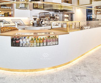 Comptoir de bar à vin circulaire moderne en verre trempé et surface solide pour restaurant commercial, bar à domicile, centre commercial, hôtel - Garantie 10 ans