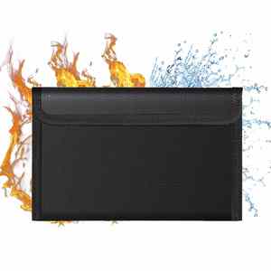 CUSTOM 8x5 Inch Small Fire Safe Storage Pouch Fireproof and Waterproof Money <b>Bag</b> for Passport - Product Image 1