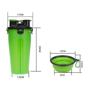Produttore all'ingrosso 2-in-1 portatile Dispenser da viaggio multifunzionale cane bottiglia di acqua Silicone pieghevole ciotole durevoli - Product Image 6