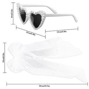 Bridal Wedding Gifts Bride Cosmetic Bag Pouch <b>Car</b> Tumbler Pearl Hair Clip <b>Bow</b> Veil Bracelet Sunglasses - Product Image 3