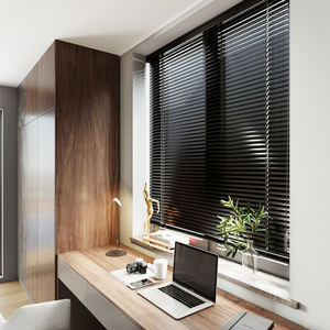 Persianas de madera de diseño moderno de alta calidad, persianas enrollables de madera de tilo Paulownia impermeables, persianas venecianas horizontales, cuerda - Product Image 3