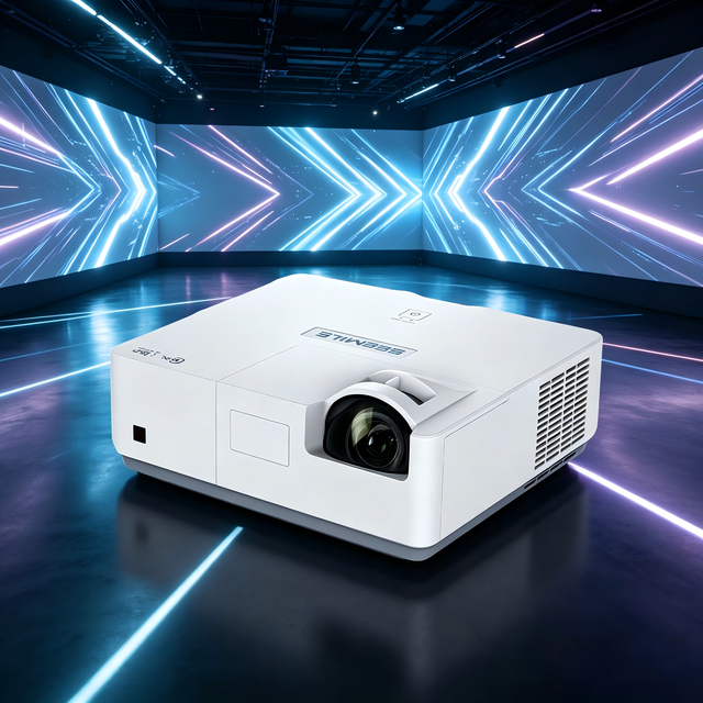 Short-Throw 4000-Lumen Smart Projector: 0.495 Throw Ratio Android & Wireless Mirroring