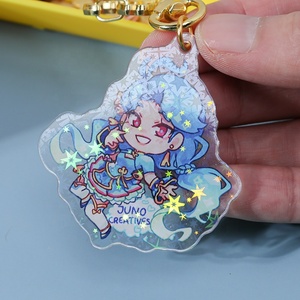 Charm in Acrilico Personalizzato <span class=keywords><strong>Juno</strong></span> Creative, Tagliato al Laser, Olografico, Glitterato, con Effetto Arcobaleno e Resina Epossidica Trasparente - Product Image 2