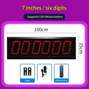 LED <b>Digital</b> Timer <b>Clock</b> Rectangle Scoreboard Display with Remote Start Stop USB and <b>Battery</b> Power for Training Competition - Product Image 4