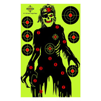 Cibles de tir en papier amusantes, vert fluorescent vif, cibles de tir zombie, grandes cibles squelette en papier pour l'entraînement en extérieur